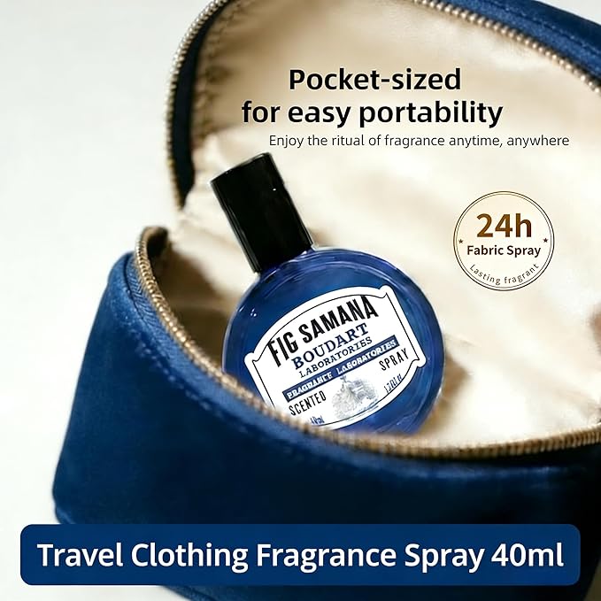 Fabric Refresher Spray & Odor Eliminator – Plant-Based Linen Mist for Clothes, Car, Gym Bag, Office Focus with Ocean breeze Aromatherapy, Quick-Dry, TSA Travel Size 1.35oz