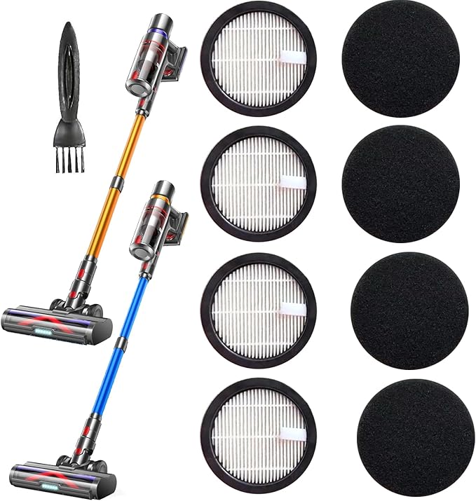 4 Pack Hepa Replacement Filters and 4pack Sponge Compatible with AFNOP Acevac11 Cordless Vacuum Cleaner. (3.61in*3.61in*0.65in)