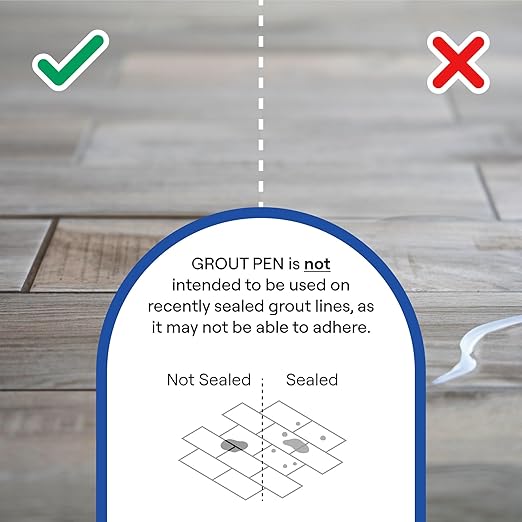 Grout Pen Cream Tile Paint Marker: Waterproof Grout Paint, Tile Grout Colorant and Sealer Pen - Cream, Narrow 5mm Tip (7mL) - 3 Pack