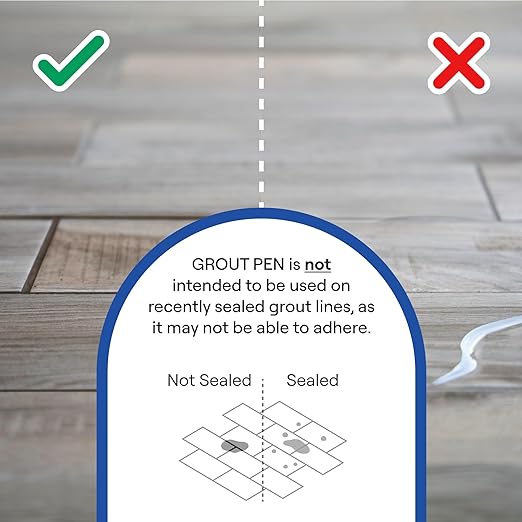 Grout Pen Brown Tile Paint Marker: Waterproof Grout Paint, Tile Grout Colorant and Sealer Pen - Brown, Narrow 5mm Tip (7mL) - 3 Pack