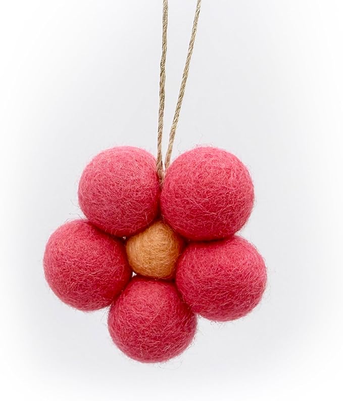 Daisy Flower Car Vent Clip, Essential Oil Wool Diffuser, Car Air Freshener, or Hanging, Natural Auto Freshener, Aromatherapy, Closet Sachet