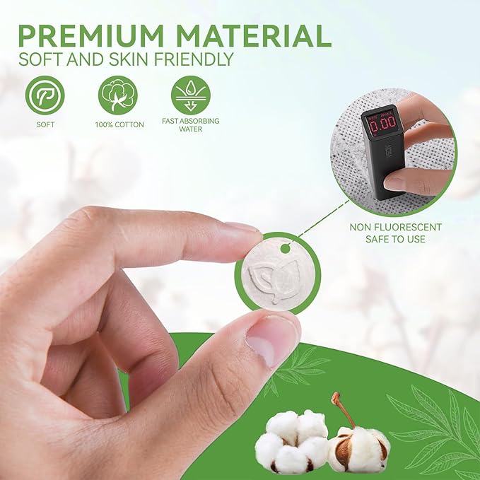 LEKOCH 100 Pcs Compressed Towel Tablets, Portable Coin Tissues for Travel & Camping, Cotton Disposable Washcloths, Biodegradable Facial & Body Wipes