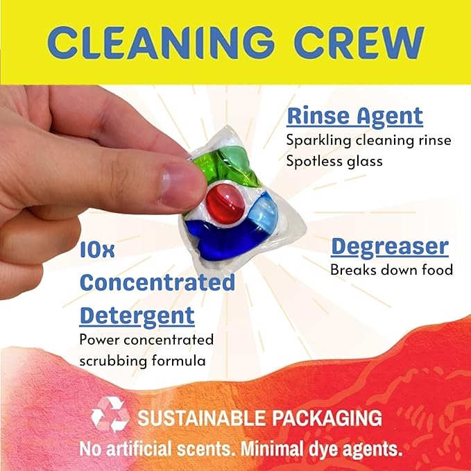 Eco-Shines Dishwasher Detergent Pods With 3 in 1 Power of Liquid, Powder, and Gel for Brighter Cleaner Dishes