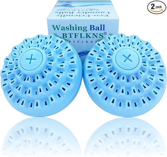 Eco-Friendly Laundry Balls Set, With Ceramic Balls & Storage Bag (200g x 2, Blue)
