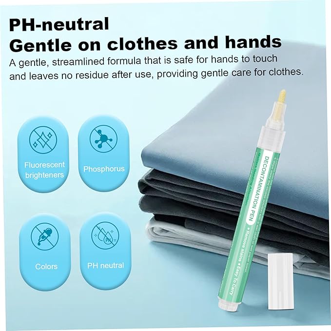 2PCS Bleach Pen for Clothing, 5ml Wash Free Stain Remover Pen, Portable Bleach Stick for Travel