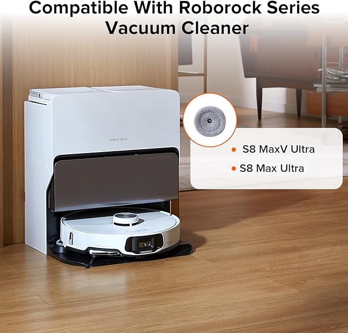 roborock 2 Pack Edge Mop Cloths for S8 MaxV Ultra, S8 Max Ultra, S8 Max(V) Ultra with R&D, Robot Vacuum Cleaner, Edge Mop Replacement Accessories