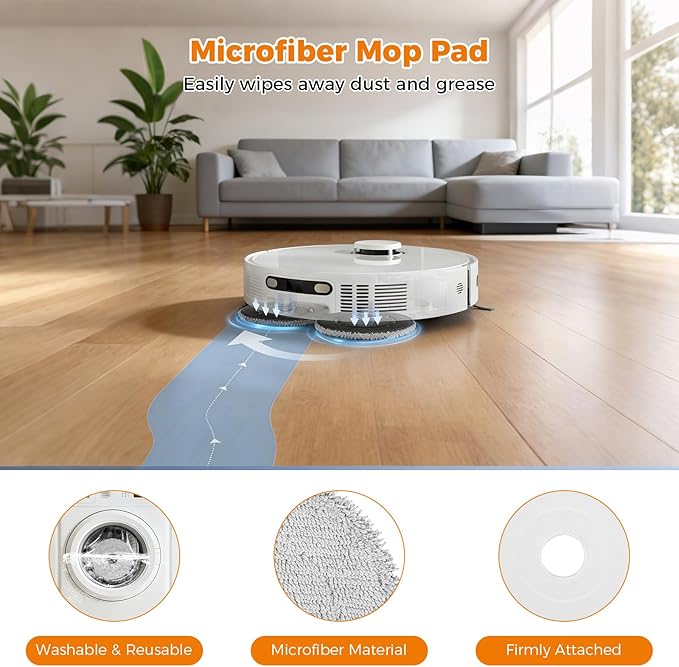 26 Pack Accessories Kit for Dreame L40 Ultra/X40 Ultra/Mova P10 Pro Ultra/P50 Pro Ultra Robot Vacuum, 2 Main Brushes 6 Side Brushes 4 HEPA Filters 6 Mop Pads 6 Dust Bags 1 Cleaning Brush 1 Screwdriver
