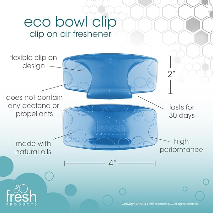 Fresh Products Eco Bowl Clip 2.0 Toilet Bowl Air Freshener, Cotton Blossom Scent, 4 Clips