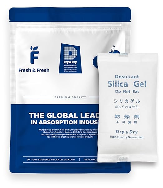Dry & Dry 500 Gram [5 Packets] Silica Gel Packets Desiccants, Silica Packets - Rechargeable Moisture Absorbers for Food Storage, Electronics, 3D Filament & Safes