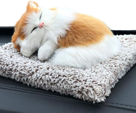 Ergocar Air Purifying Bags Air Freshener Cute Animals Bamboo Charcoal Odor Eliminator Car Decoration Car Air Dehumidifier for Eliminating Odors (Yellow-White cat)