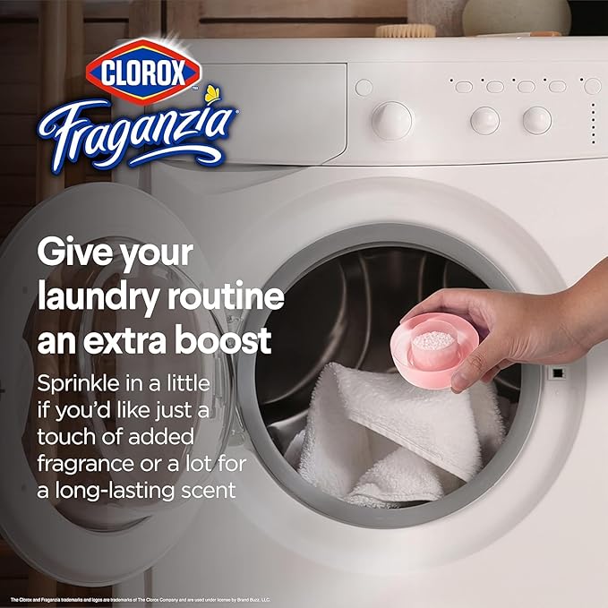 Clorox Fraganzia Laundry Scent Booster Crystals, In-Wash Fragrance Beads for Fresh-Smelling Clothes & Linens, Safe for All Fabrics & Colors, Easy-Pour Bottle, Rose Scent, 70 Oz - 2 Pack