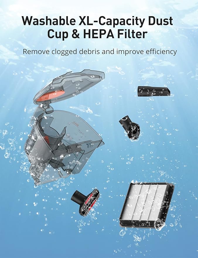 Aspiron 2 Pack Replacement Inlet HEPA-H12 Filter Part & Outlet Sponge Part for AS-CA006 Aspiron Canister Vacuum Cleaner, Washable, Vacuum Cleaner HEPA Style Filter Fits, 1 Count (Pack of 2)