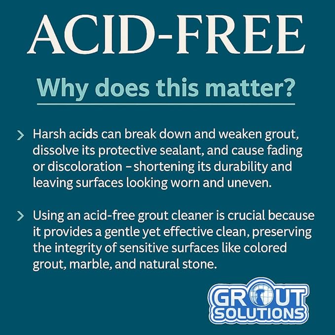 Professional-Grade Grout Cleaner for Tile, Ceramic, Porcelain & Marble – Acid-Free Formula for Safe, Deep Cleaning and Stain Removal