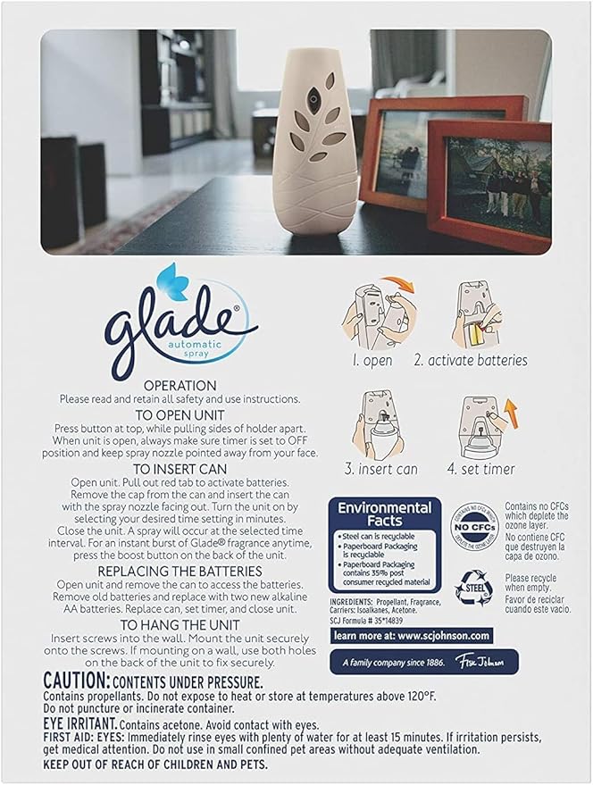 Glade Automatic Spray Air Freshener Hawaiian Breeze Starter 6.2 Ounce (Pack of 2)