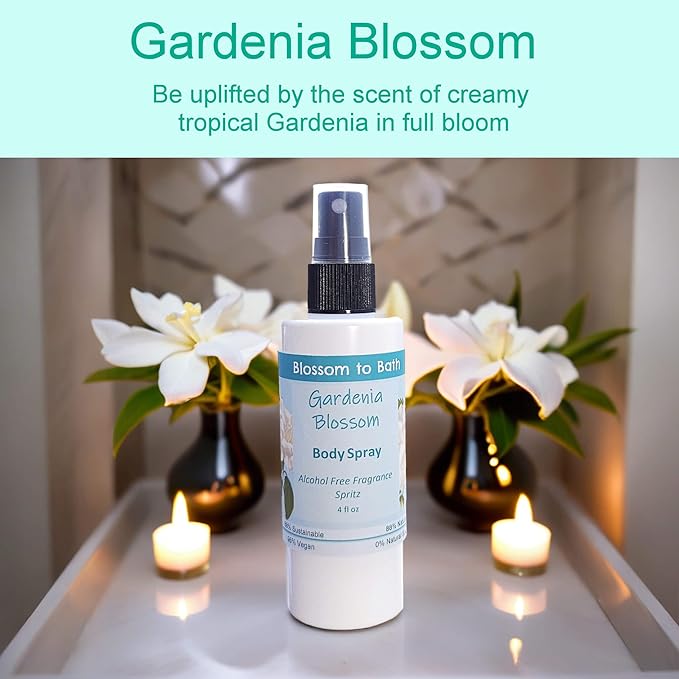 Gardenia Blossom Body Spray (4 Ounce) - Phthalate Free Fragrance - Energizes Skin with a Rousing Floral Scent