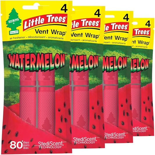 LITTLE TREES Car Air Freshener | Vent Wrap Provides Long Lasting Scent, Invisibly Fresh | 16 Air Fresheners | Watermelon