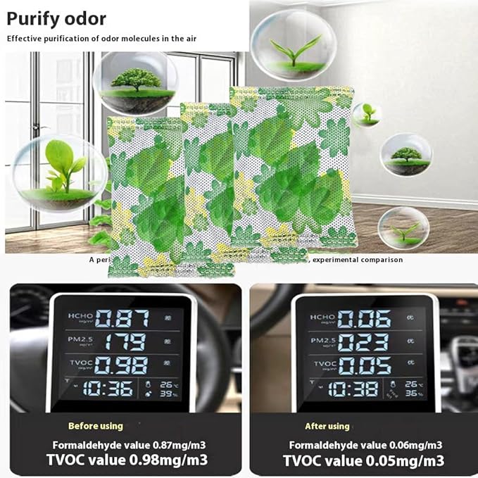 15Pack Natural Activated Charcoal Odor Absorber Air Purifying Bag for Car or Home Odor Eliminator; Bamboo Charcoal Car Air Freshener; 20g/Pack Air Freshener for Cars,Home,Closet,Basement,Pets