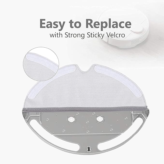 Vacuum Mop Replacement Pads Compatible With Roborock S5,S5 Max,S6,S6 MaxV, E4,S6 Pure,Q7,Q7 Max,Q5,Q5 Pro,Q5 Pro+,Q8 Max,E5,E35,E2,E25,Q8 Max+ Robot Vacuum,2 Pack Microfiber Mop Pads