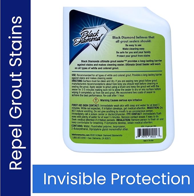 ULTIMATE GROUT SEALER – Professional Strength Tile, Stone & Grout Protection for Showers, Floors & Backsplashes | Easy-Clean, Stain & Moisture Repellent – Low Odor Contractor Grade (Quart)