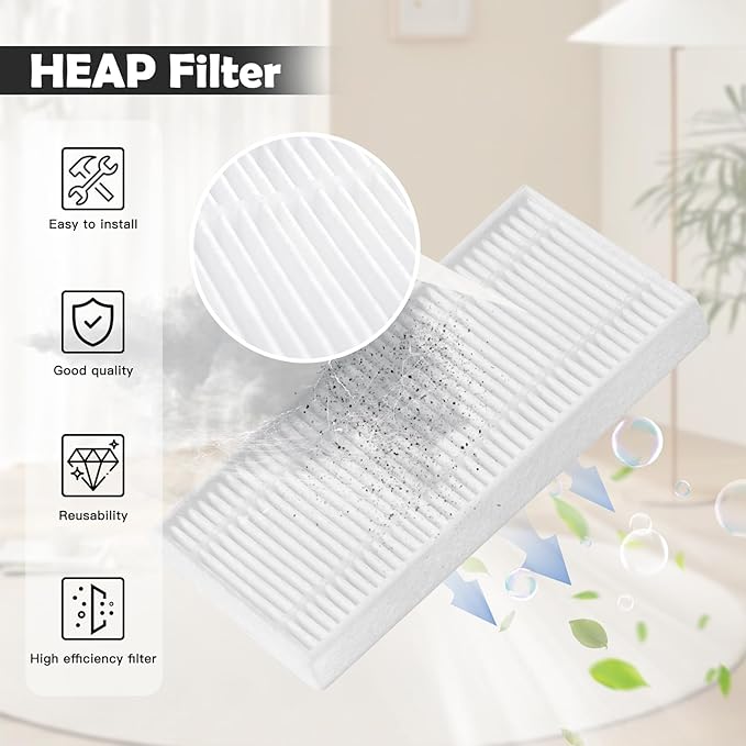 21 Pack Omni C20 Accessories Kit Replacement Compatible with Eufy Omni C20 Robot Vacuum Cleaner, 1 Main Roller Brush,4 Hepa Filters,4 Mop Pads,4 Side Brush,6 Dust Bags,2 Tool