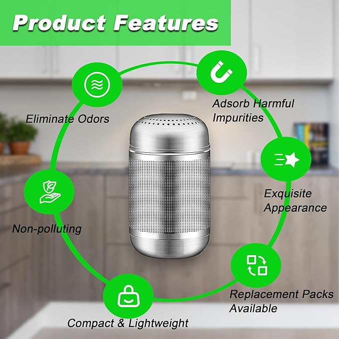 Upgrade Refrigerator Deodorizer, Refrigerator Odor Eliminator, Baking soda and Charcoal Air Purifiers have dual effects