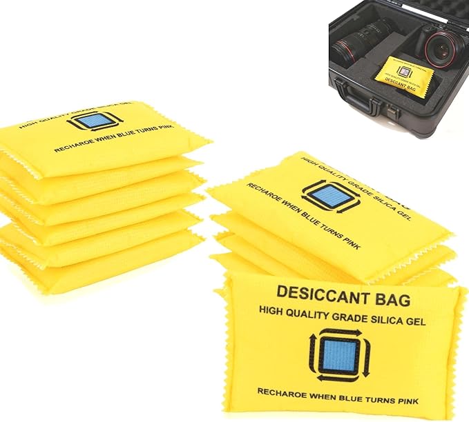 12 Packs Rechargeable Desiccant - GARGEN Moisture Absorber Reusable Silica Gel Packets, Color Changing Desiccant for Moisture Control & Storage,100g