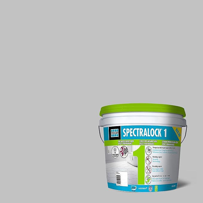 LATICRETE SPECTRALOCK® 1 Pre-Mixed Grout – Ready-to-Use One-Component Tile Grout with Epoxy-Like Performance for Floors, Walls, Showers, and Pools – #88 Silver Shadow