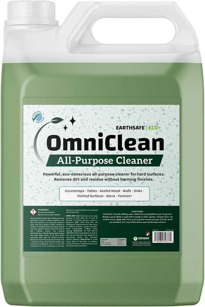 Eco+ OmniClean All Purpose Cleaner – 192 One Gallon Bottles, 48 Cases per Pallet, Concentrated Spray or Mop Solution, Green Seal™, No Residue, Herbal-Scented, Use on Floors, Walls & More