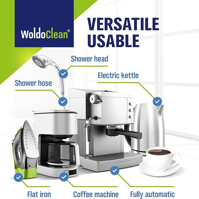 WoldoClean Coffee Machine Cleaner & Descaler Tablets (20 Count) - Universal Descaling Tabs Compatible with Nespresso, Keurig, Ninja, Breville & Drip Coffee Makers, Removes Limescale & Mineral Buildup