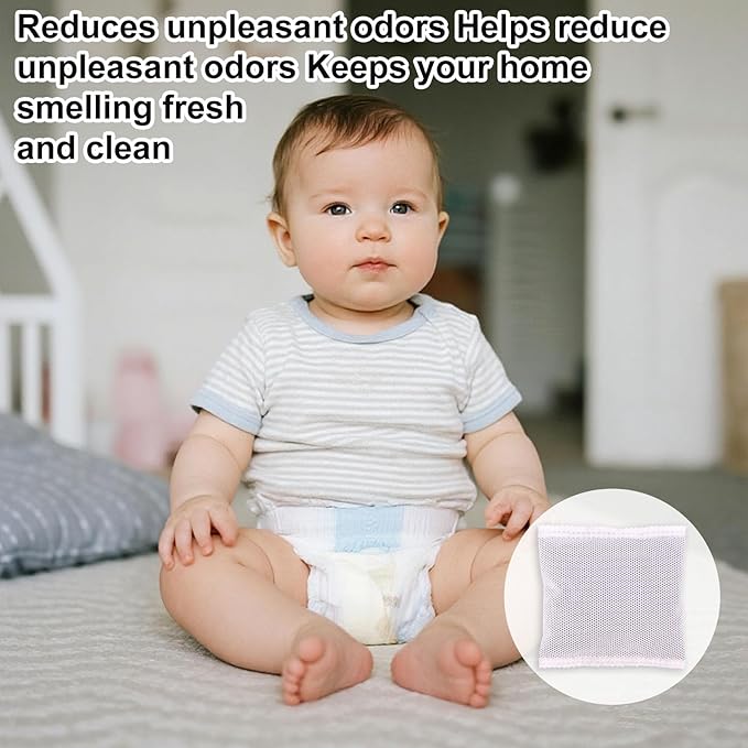 12pcs Carbon Filter Refills, Diaper Pail Carbon Filter Refills Activated Charcoal Smell Absorbing Deodorizer for Playtex Diaper Genie (30g)