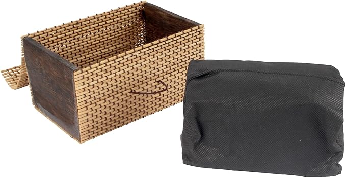BambooMN Granulated Bamboo Charcoal Odor Absorber Bag in Decorative 4" Green and Brown Box, 2 Sets