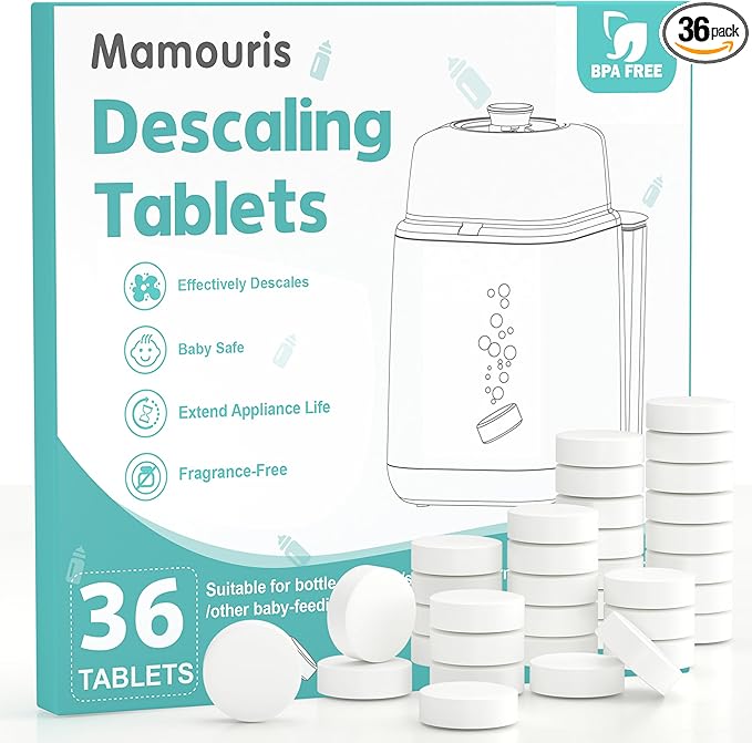 Descaling Tablets 36 Count: for Momcozy Baby Brezza Grownsy Papablic Bottle Washers, Detergent Washing Tablets for All Brands Baby Bottle Washer Machine Warmer Sterilizers Formula Maker