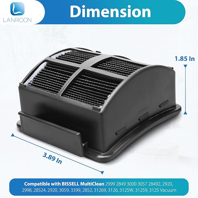 2998 Filter Kit Fit for Bissell 2998 Multiclean Lift-Off Pet Vacuum, Fit for Bissell 2998 2999 2849 3000 3057 2849 28524 2920 3059 3399 2852 3125W 31269 Vacuum, Part 1625641