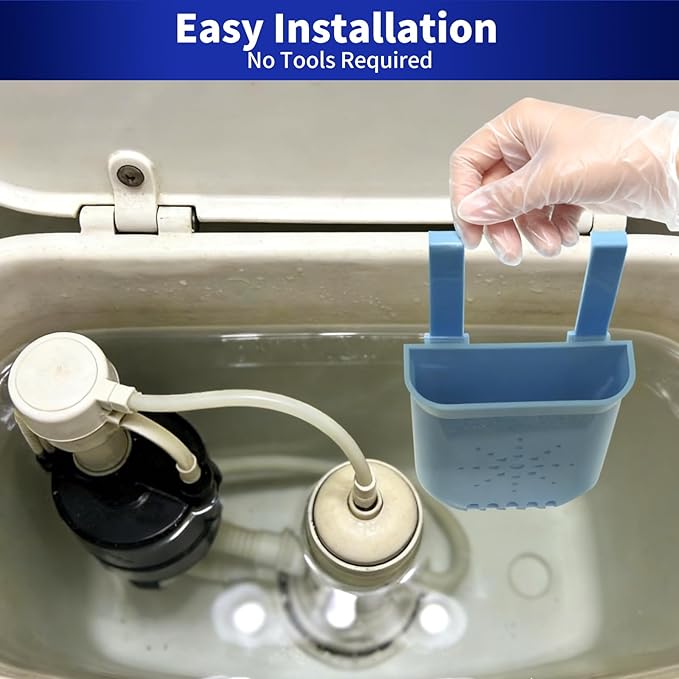 2 Pack Adjustable Toilet Tank Tablet Holder – Controlled Release Bleach Tablets Dispenser for Toilet Tanks, Large Capacity ABS Toilets Tank Cleaner Tablets Container, Fits Most Water Tanks