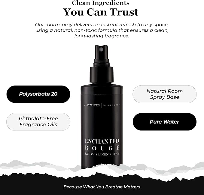 Fragrances - (Enchanted Rouge) Linen & Room Spray (8oz) – Bedroom & Home Fragrance Mist, Long-Lasting Freshness To Brighten Up Your Space, Fabric & Air Freshener, Aromatherapy Scent Spray
