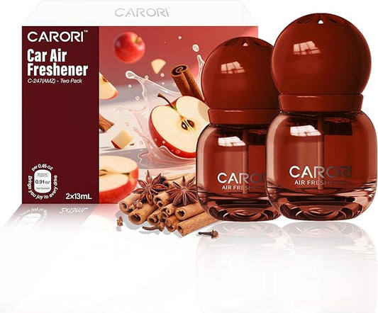 Cute Car Air Freshener 2 Pack, Lightbulb-Shaped Car Fresheners, Automotive Vent Clip, Long Lasting Scent, Essential Oils, Cute Car Accessories for Women, Apple Cinnamon Scent