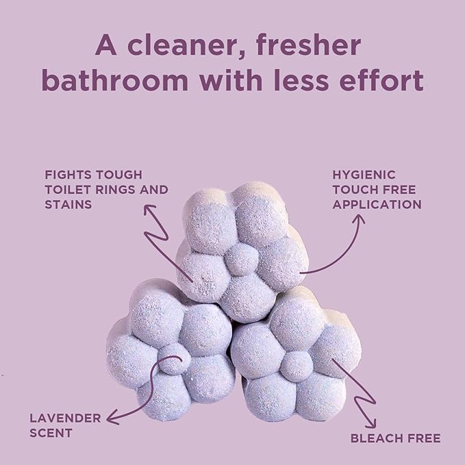 Essential Oil Toilet Bowl Bombs, Long-Lasting Freshness, Clean Toilet Freshener, Deodorizer (5 Tablets) (5 Count (Pack of 1), Lavender) ALL NATURAL NON-TOXIC