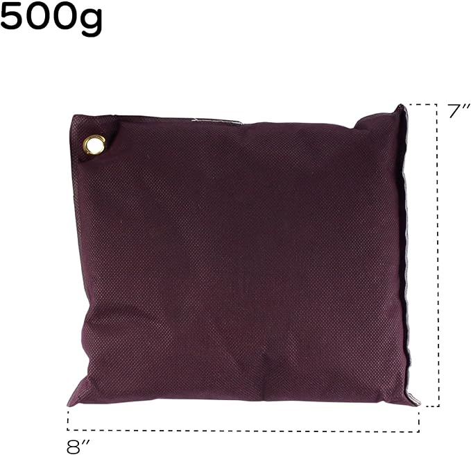 BambooMN Activated Bamboo Charcoal Air Purifier - 500g Burgundy - 5 Bags