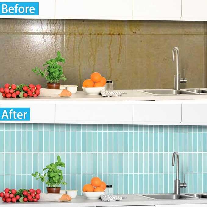 Peel and Stick Tile，New Upgrade Thicker Design Self Adhesive 12" x 12" Large Premium Peel and Stick Backsplash for Kitchen,Bathroom, Living Room, RV Etc（10-Sheet）.