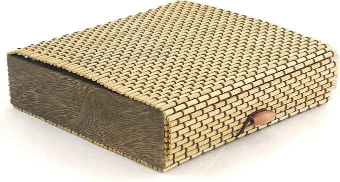 BambooMN Granulated Bamboo Charcoal Odor Absorber Bag in Decorative 6.5" x 6.25" x 1.75" Brown Box, 4 Sets