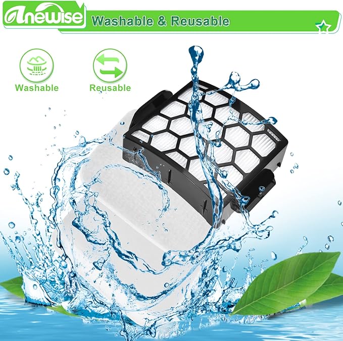 UV850 Filter Replacement for Shark Performance Lift Away UV850 UV900 UV950 DuoClean Upright Vacuum, 2 HEPA Filters and 4 Foam & Felt Filters, Compare to Part #XHF320 & XFFK602UKT