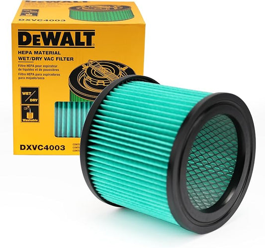 DEWALT HEPA Vacuum Filter Replacement DXVC4003, Fit for Most 4-5 Gallon Wet Dry Vacuum Cleaner, Cartridge Filter Compatible with DXV04T, DXV05P, DXV05S, DXV08S, DXV06G,DW4GAL,DXV15T