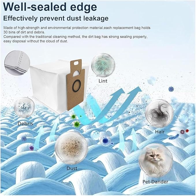 Replacement Tapo Accessory-9 Vacuum Dust Bags, Compatible RV30 Max Plus / RV20 Max Plus, Vacuum Dust Bag, Parts, Accessories