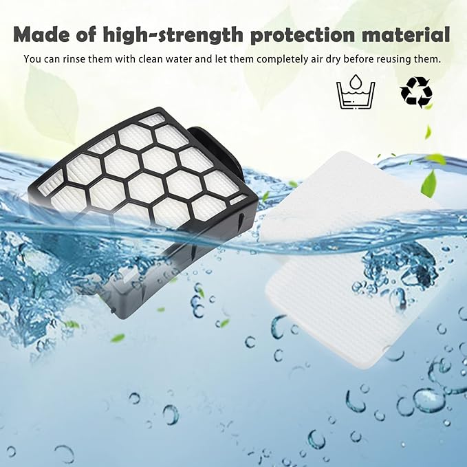 Filter Replacement for Shark LA300 LA301 LA322 LA351 LA500 LA502 LA555 LA360 LA362 LA401 LA455 LA702 Rotator Lift-Away ADV DuoClean PowerFins Upright Vacuum, Part XFFK320 & XHF320 2 HEPA 4 Foam
