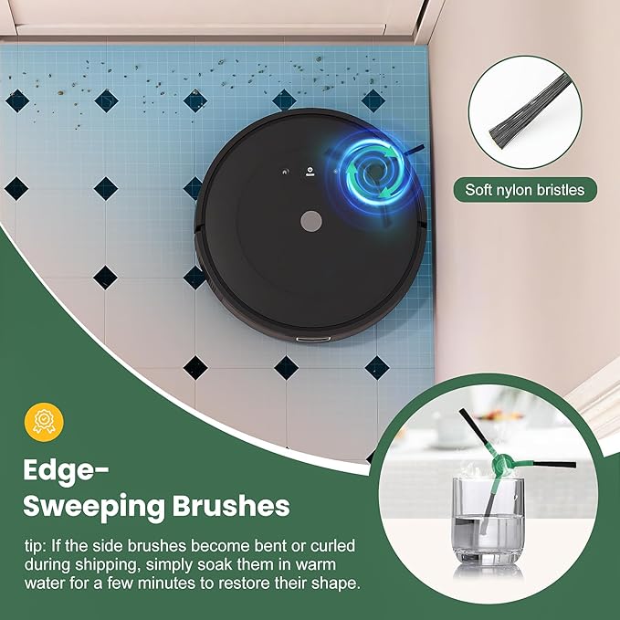 19 Pack Replacement Parts Compatible with iRobot Roomba Essential Y0110/Y0140/Q0120/Q011/Q052/Roomba 104/105 Robot Vacuum, 2 Roller Brush, 6 Filters, 6 Side Brushes, 4 Mop Pads, 1 Cleaning Brush