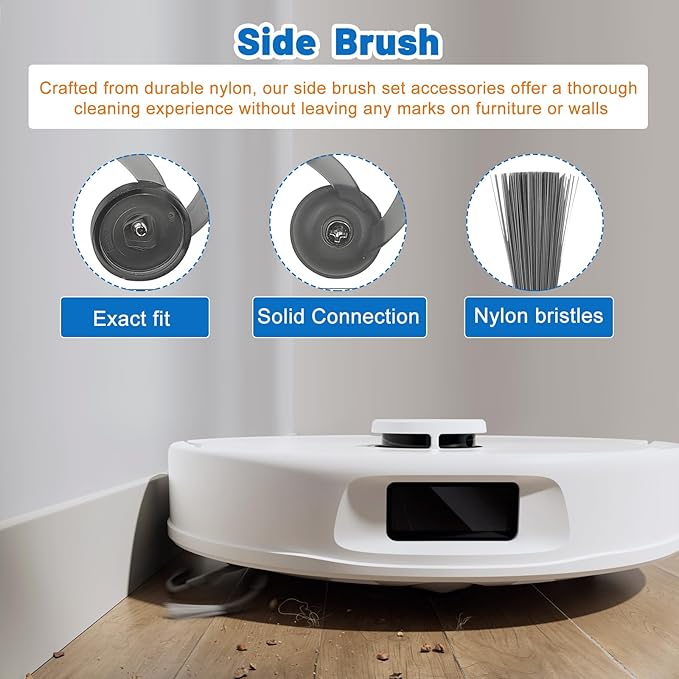 QV35A Replacement Parts for Roborock QV 35A/ QV 35S Robot Vacuum Accessories Kit with 1 Roller Brushes, 4 Mop Pads, 4 Dust Bags, 4 Filters, 4 Side Brushes,1 Cleaning Brush,1 Screwdriver -19Pack