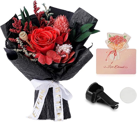 Small Bouquet Car Air Freshener Vent Clips Mini Fresh Flower Bouquet Air Conditioning Outlet Perfume Clip Decoration Essential Oil Diffuser Vent Clip Auto Interior Accessories for Car Decor