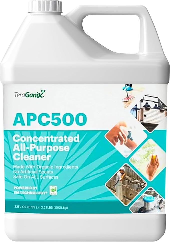 TeraGanix Natural All Purpose Cleaner Concentrate, Non-Toxic, Eco-Friendly, Safe for Kids & Pets, Biodegradable Formula for Home, Kitchen & All Surfaces (32 fl oz)