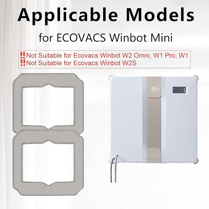 Cleaning Rag for ECOVACS Winbot Mini Window Vacuum Cleaner Robot, Washable and Reusable Winbot Mini Mop Pad Accessories, 12 Pcs Mop Cloth Replacement, No. W-CC02-0012