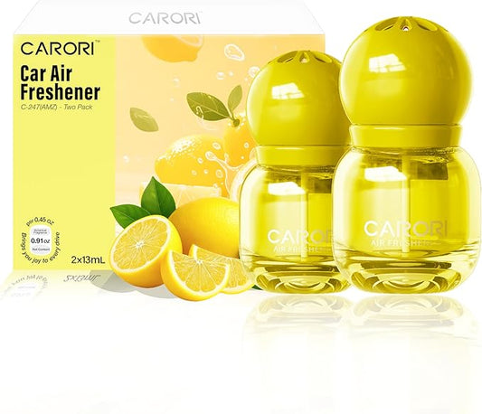 Cute Car Air Freshener 2 Pack, Lightbulb-Shaped Car Fresheners, Automotive Vent Clip, Long Lasting Scent, Essential Oils, Cute Car Accessories for Women, Lemon Scent